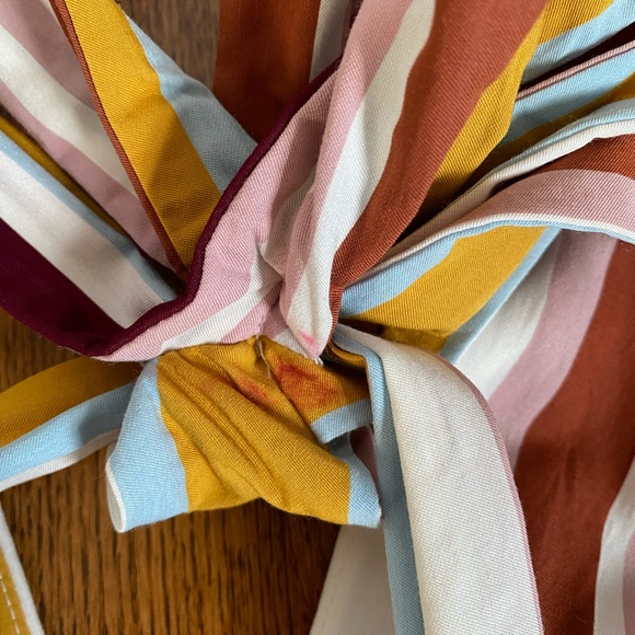 Zara TRF Collection Striped Tie Back Surplice Midi Dress Size XS - Picture 11 of 11